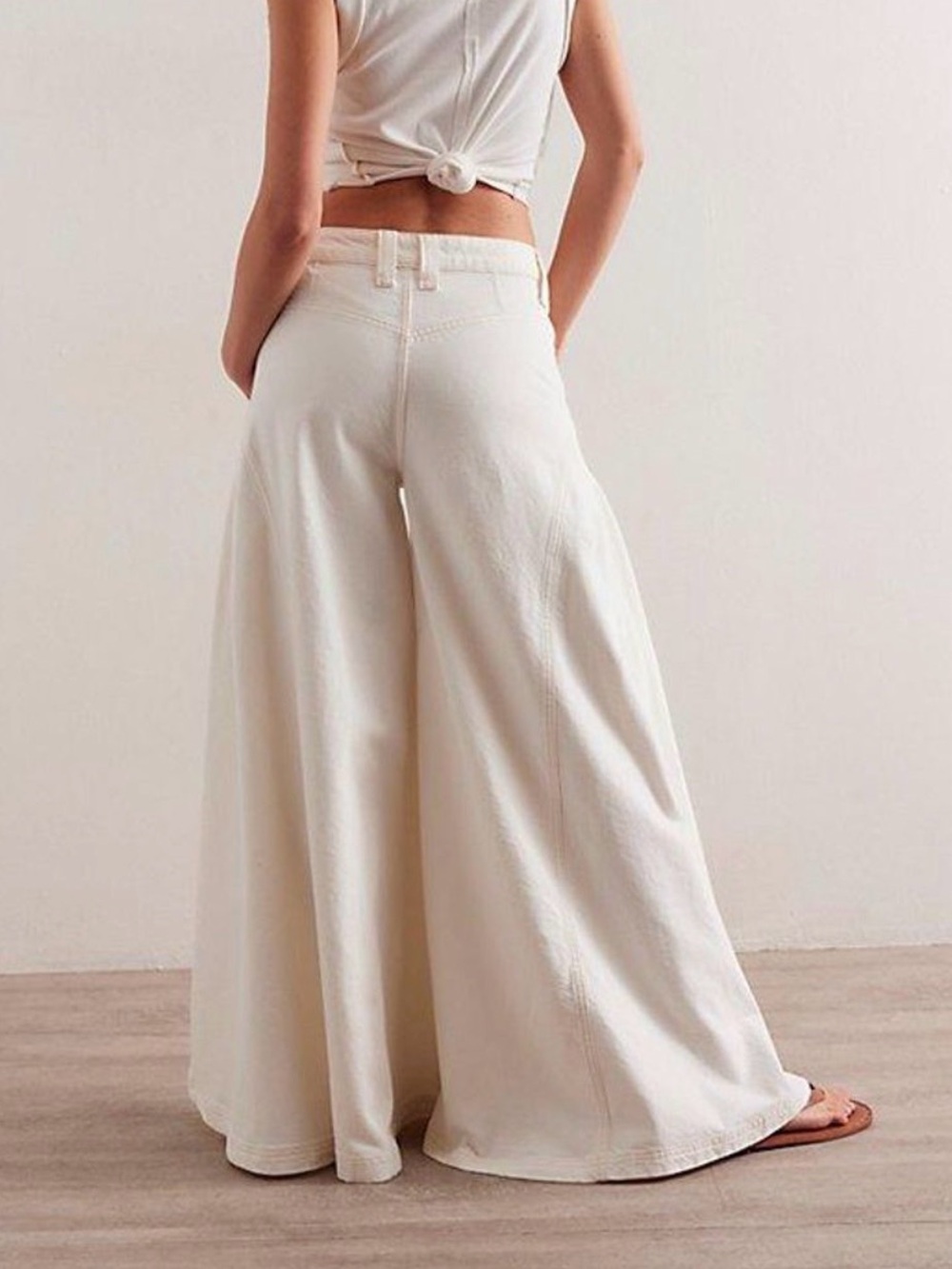 Free People Cream Wide Leg Flare sz 27 regular NWT